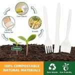 Disposable Cornstarch fork for Parties, Catering Services, Gatherings (50 Forks,50 Spoons,50 Knives) - Image 3