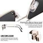 Sleek UV Protection Rectangular Sunglasses - Black (47) | Unisex Style - Image 3