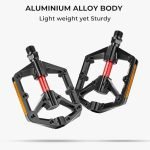 Lightweight Aluminum Alloy Bicycle Pedals with Double DU Bearings | Wide Platform with Reflectors & 20 Anti-Skid Pins for Road, Mountain, BMX, and MTB Bikes - Image 3
