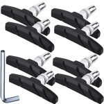 V Brake Pads Set (4 Pairs, 70mm) with Hex Nuts and Spacers | Black Bicycle Brake Blocks - Image 5