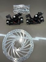 Bicycle Disc Brake Set with Alloy Levers for Adult Mountain Bikes – Black ( 8-Piece ) - Image 2