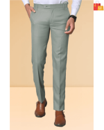 Men’s Regular Fit Cotton Blend Trousers in Light Green – Stylish & Comfortable