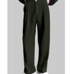 Men’s Relaxed Fit Dark Green Blend Trousers – Effortless Comfort & Style