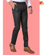 Men's black Regular Fit Cotton Blend Trousers