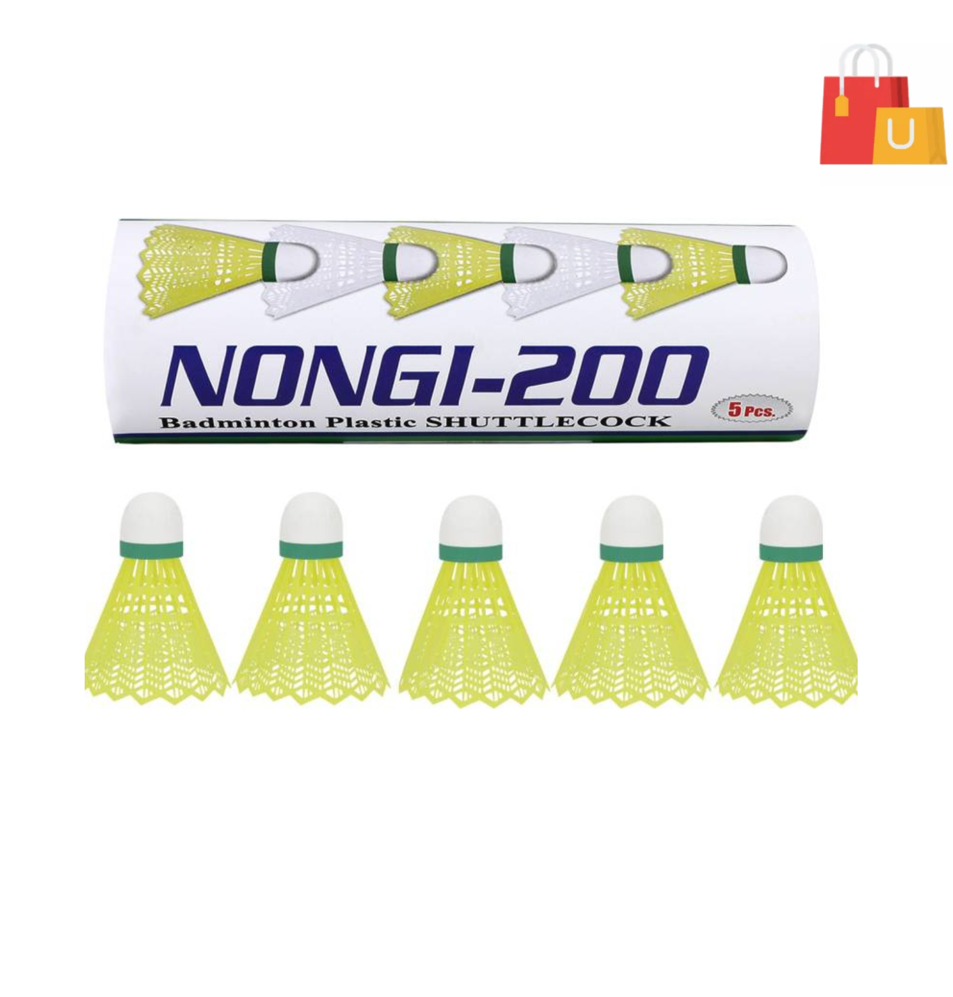 Untitled design (18) Nongi A1 Plastic Shuttle - Yellow - Image 1