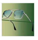 Gradient, Toughened Glass Lens, UV Protection Retro Square, Over-sized Sunglasses (50)  (For Men & Women, Blue) - Image 3