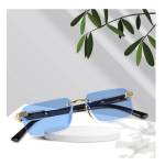 UV Protection Rectangular Sunglasses (Free Size)  (For Men & Women, Blue)