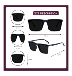 UV Protection, Riding Glasses Retro Square Sunglasses (Free Size)  (For Men & Women, Black) - Image 3
