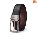 Men Casual, Party, Formal, Evening Black, Brown Texas Leatherite, Artificial Leather Reversible Belt