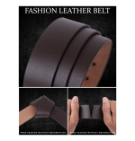 Men Formal Brown Genuine Leather Belt - Image 3