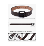 Men Formal Brown Genuine Leather Belt - Image 2