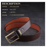 Timeless Brown Genuine Leather Belt for Men – Perfect Blend of Style and Durability - Image 2
