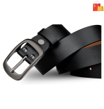 Men Formal, Casual, Party, Evening Black Genuine Leather Belt - Image 2