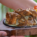 Wooden Sizzler Plate with Oval Base and Stand | Durable Sizzler Tray with Wooden Holder - Image 2