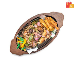 Wooden Sizzler Plate with Oval Base and Stand | Durable Sizzler Tray with Wooden Holder - Image 3