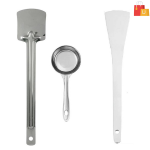 3-Piece Stainless Steel Dosa Making Spoon & Ladle Set | Kitchen Tool Set & Serving Spoon Set (Pack of 3)