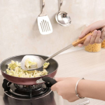 Stainless Steel Slotted Turner Spatula with Wooden Handle | Kitchen Serving Spoon (Pack of 1) - Image 2