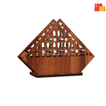 Wooden Tissue Holder Stand with 1 Compartment | Includes 50 Full-Size Tissue Papers | Ideal for Home, Kitchen, and Car (Brown) - Image 2