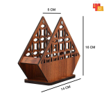 Wooden Tissue Holder Stand with 1 Compartment | Includes 50 Full-Size Tissue Papers | Ideal for Home, Kitchen, and Car (Brown) - Image 3