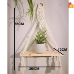 Wall Hanging Shelf Cotton Rope (21 inch X 30 inch, White) - Image 2