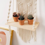 Handcrafted Wooden Wall Art | Hanging Home Decor Piece (24 inch x 12 inch, Off White)
