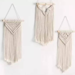 ZAWI Macrame Wall Hanging Boho Art Woven Wall Decor for Bedroom Living Room Pack of 3  (OFF WHITE)