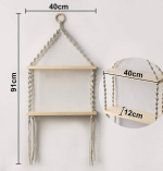 RAJDEEP COLLECTION Macrame wall Hanging Decor Shelves Wall Shelf - Image 2