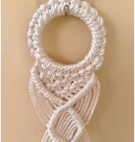 Fashionhub Home Decor Macrame Wall Hanging Shelf With Hook  (50 cm X 30 cm, White) - Image 2