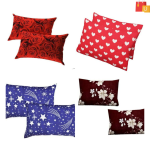 Divvay Homes Microfiber Pillow Covers (Pack of 6, 69x46 cm) – Bold Red for a Vibrant Touch