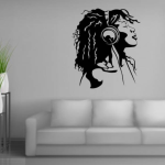 Black Vinyl Music Wall Decal – 1 cm Listening Music Action Sticker by JNM Decals