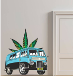 WALLSTICK Peace Van Self-Adhesive Sticker – 66 cm Vinyl Wall Décor (Pack of 1)
