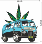 WALLSTICK Peace Van Self-Adhesive Sticker – 66 cm Vinyl Wall Décor (Pack of 1) - Image 2