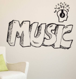 Wollzo 55 cm Removable Music Sticker – Vinyl Wall Decal (Pack of 1)