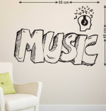 Wollzo 55 cm Removable Music Sticker – Vinyl Wall Decal (Pack of 1) - Image 2