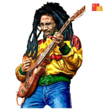 Bob Marley Playing Guitar Self-Adhesive Sticker – 43 cm Vinyl Wall Décor by DivineDesigns - Image 3