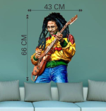 Bob Marley Playing Guitar Self-Adhesive Sticker – 43 cm Vinyl Wall Décor by DivineDesigns - Image 2
