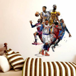DivineDesigns Basketball Players Wall Art Sticker – 58 cm Self-Adhesive Vinyl (Pack of 1)