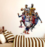 DivineDesigns Basketball Players Wall Art Sticker – 58 cm Self-Adhesive Vinyl (Pack of 1)