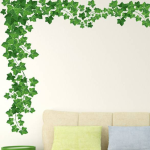 WALLSTICK 110 cm Green Leafs Sticker – Easy to Apply and Remove (Pack of 1)