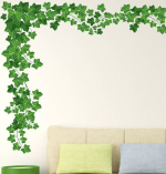 WALLSTICK 110 cm Green Leafs Sticker – Easy to Apply and Remove (Pack of 1)