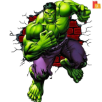 Incredible Hulk 69 cm Wall Sticker by Divine Studio – Superhero-Inspired Room Décor (Pack of 1)
