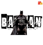 Batman Self-Adhesive Wall Sticker by DivineDesigns – 46 cm of Bold Superhero Art (Pack of 1)