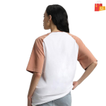 Women’s 100% Cotton Teddy Graphic T-Shirt | Colorblocked Design, Round Neck, Drop Shoulder (S to L) - Image 2