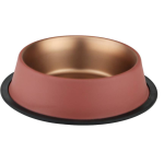 Non-Slip Stainless Steel Pet Bowl for Food & Water – 700 ml, Ideal for Small to Medium Pets (Brown)