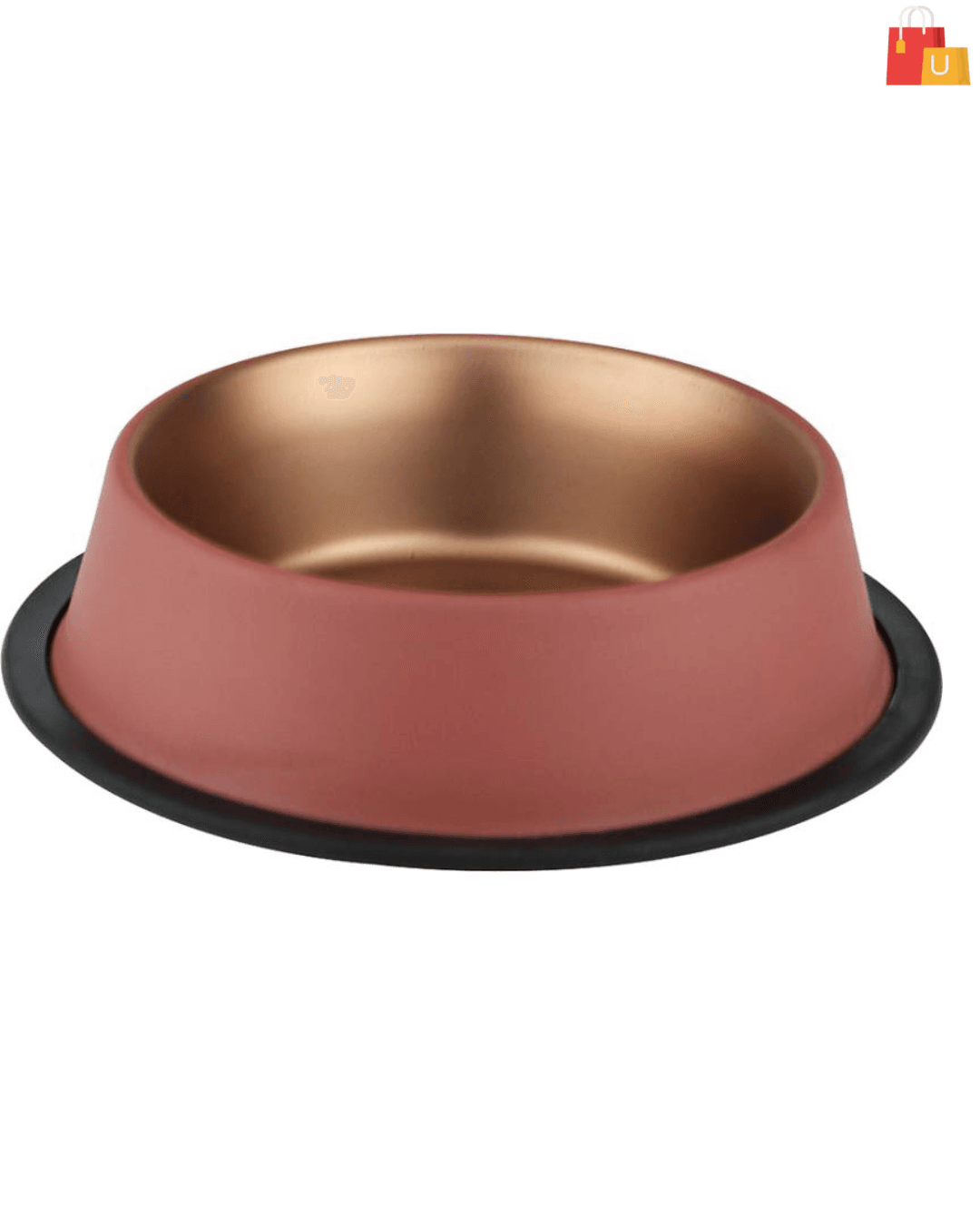Untitled design (30) Non-Slip Stainless Steel Pet Bowl for Food & Water – 700 ml, Ideal for Small to Medium Pets (Brown) - Image 1