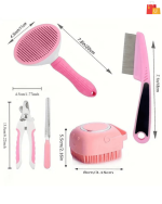 1 Set (4pcs) Pet Grooming Kit (PACK OF 4) MULTICOLOR Basic Comb for Dog & Cat - Image 3