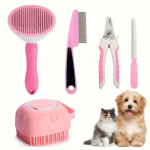 1 Set (4pcs) Pet Grooming Kit (PACK OF 4) MULTICOLOR Basic Comb for Dog & Cat