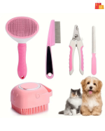 1 Set (4pcs) Pet Grooming Kit (PACK OF 4) MULTICOLOR Basic Comb for Dog & Cat