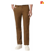 Men's Slim Fit Brown Trousers – Style & Comfort in Cotton Blend