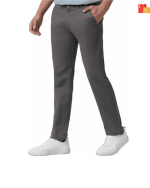 Men's Slim Fit Dark Gray Trousers – Style & Comfort in Cotton Blend